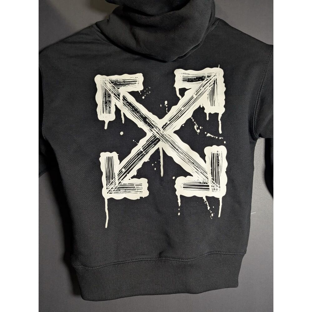 Off-White Caravaggio Arrow Hoodie Kids Toddler Size 4 Black White NWT